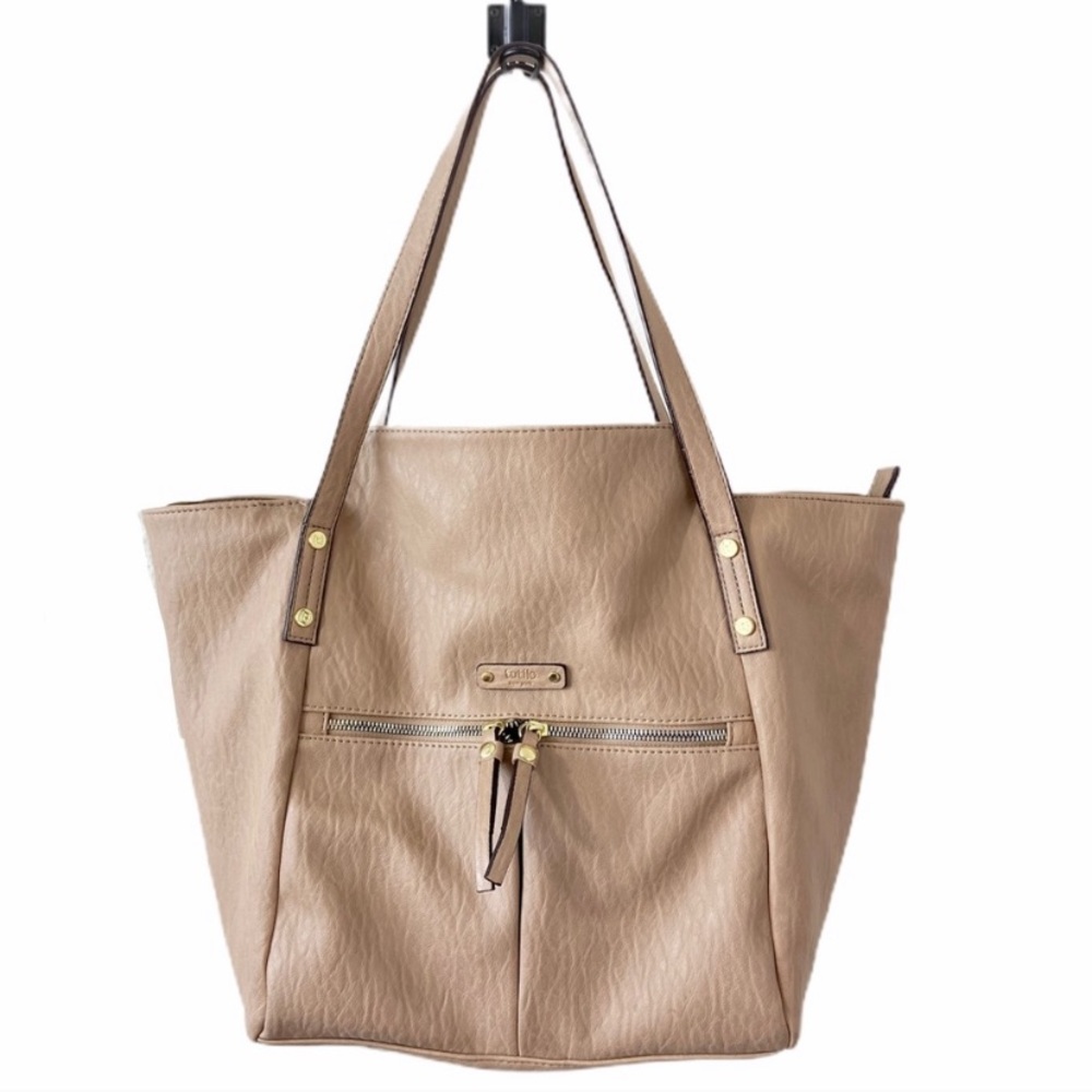 Tutilo Beige Large Hobo Slouch Tote Bag